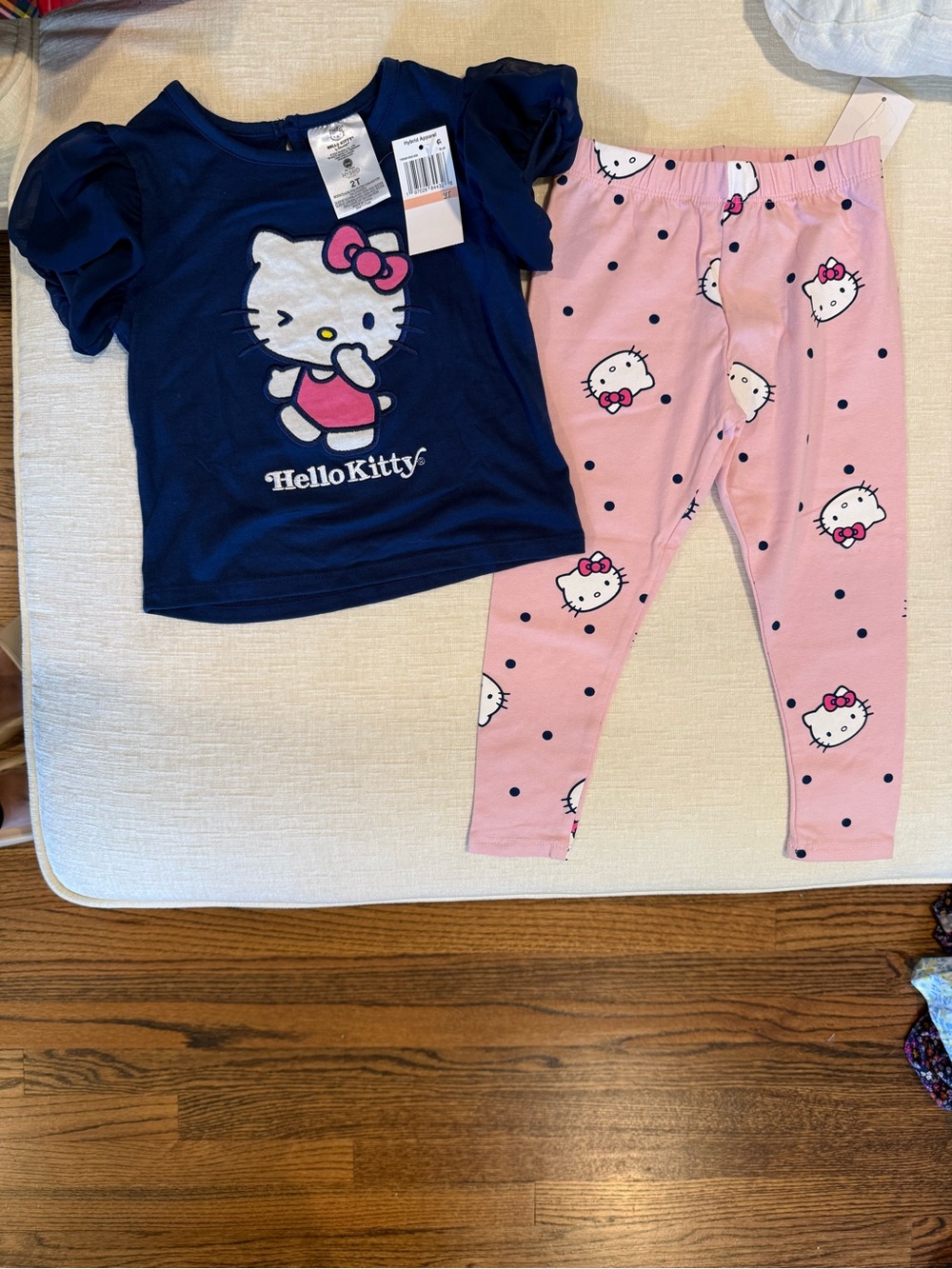 Hybrid Apparel Navy Hello Kitty Top & Pink Hello Kitty Leggings Pajama Set